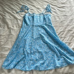 blue floral dress